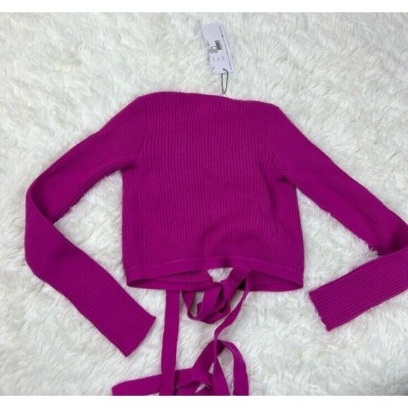 SNDYS Prima Knit Top Fuchsia Pink Waist Tie - Picture 8 of 8